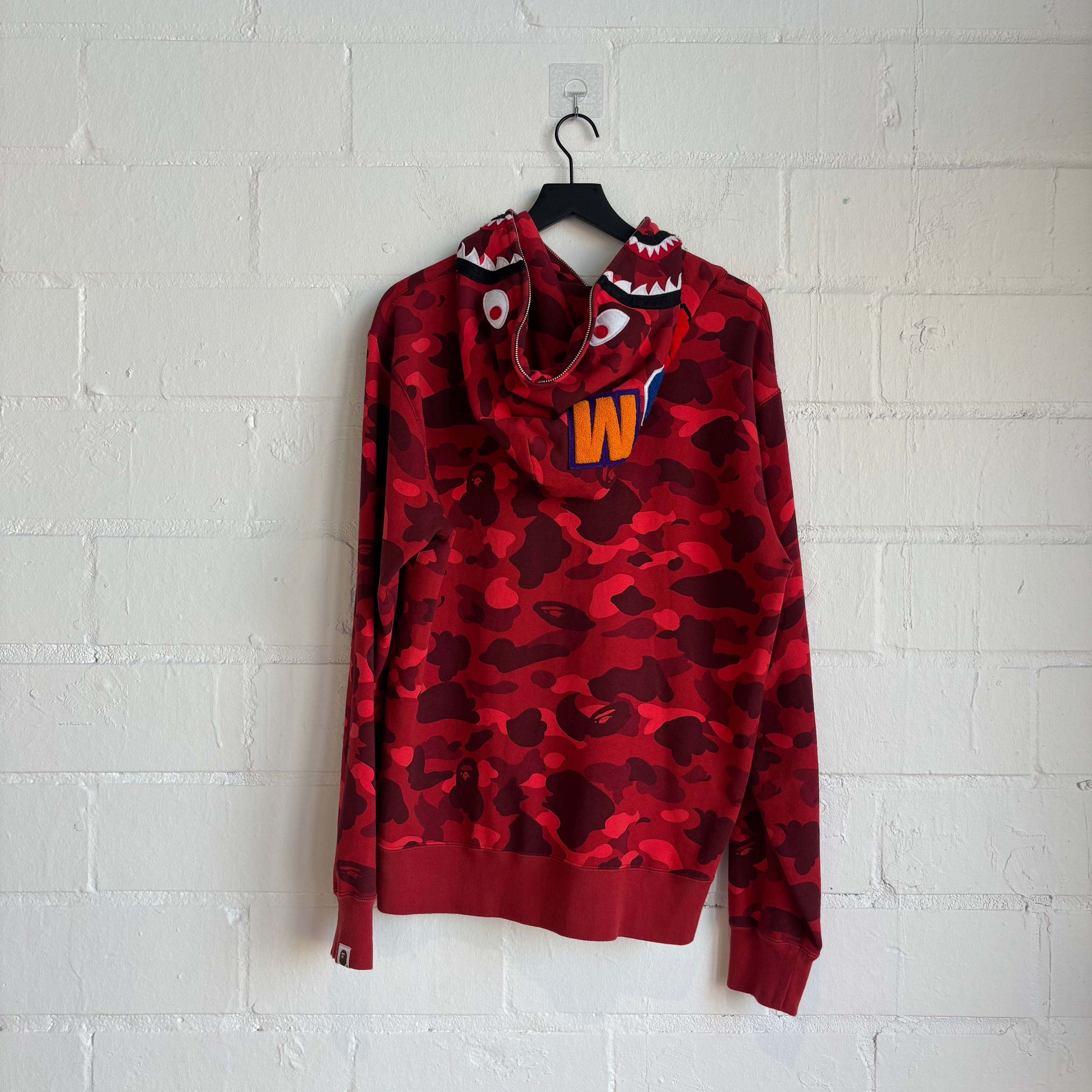 Bape Shark Red Camo Zip Up