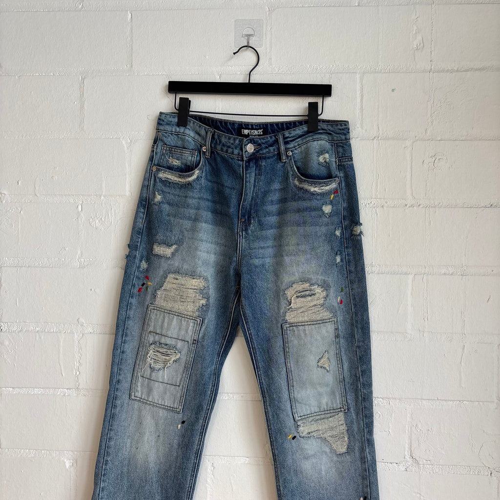 Empty Spaces Patched Denim