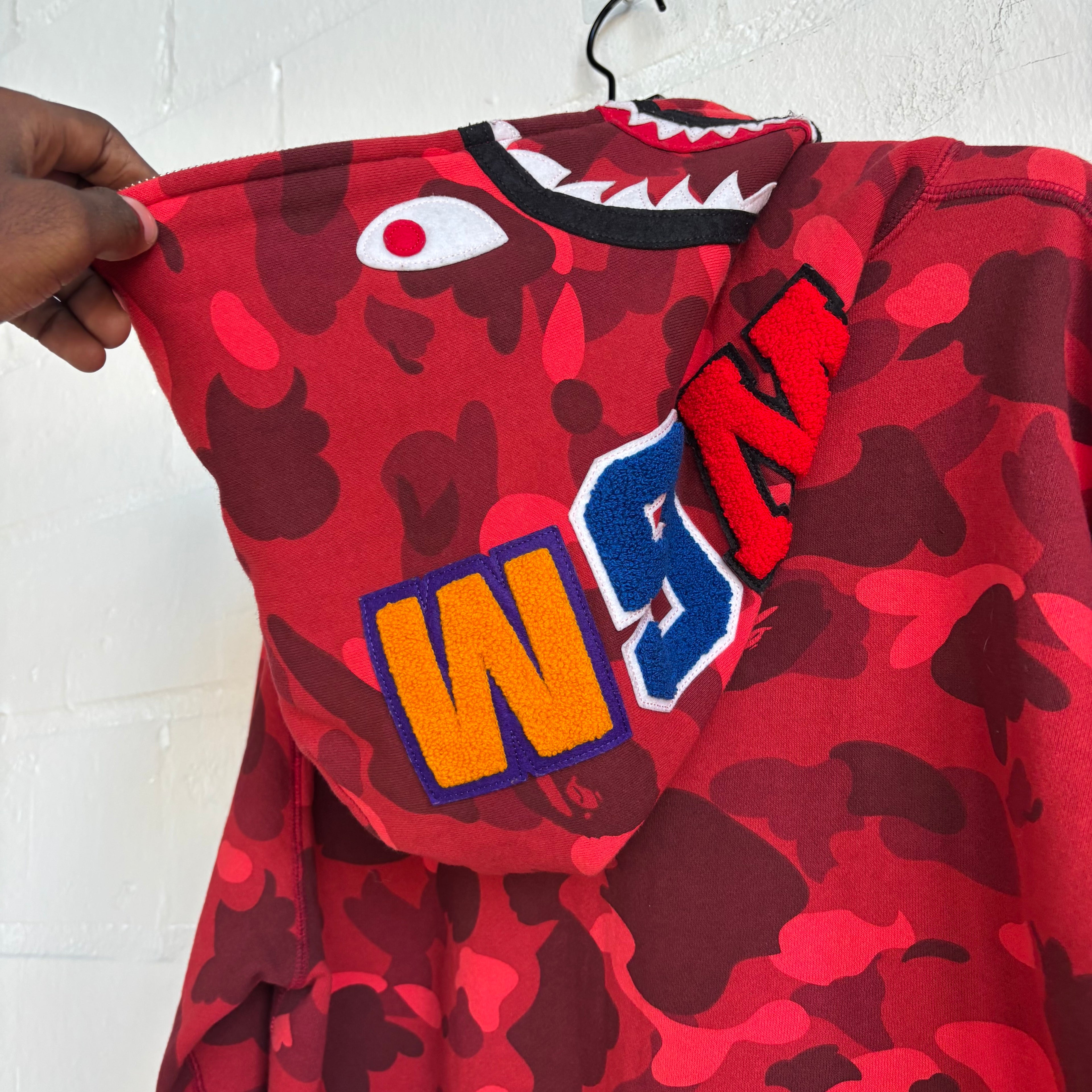 Bape Shark Red Camo Zip Up
