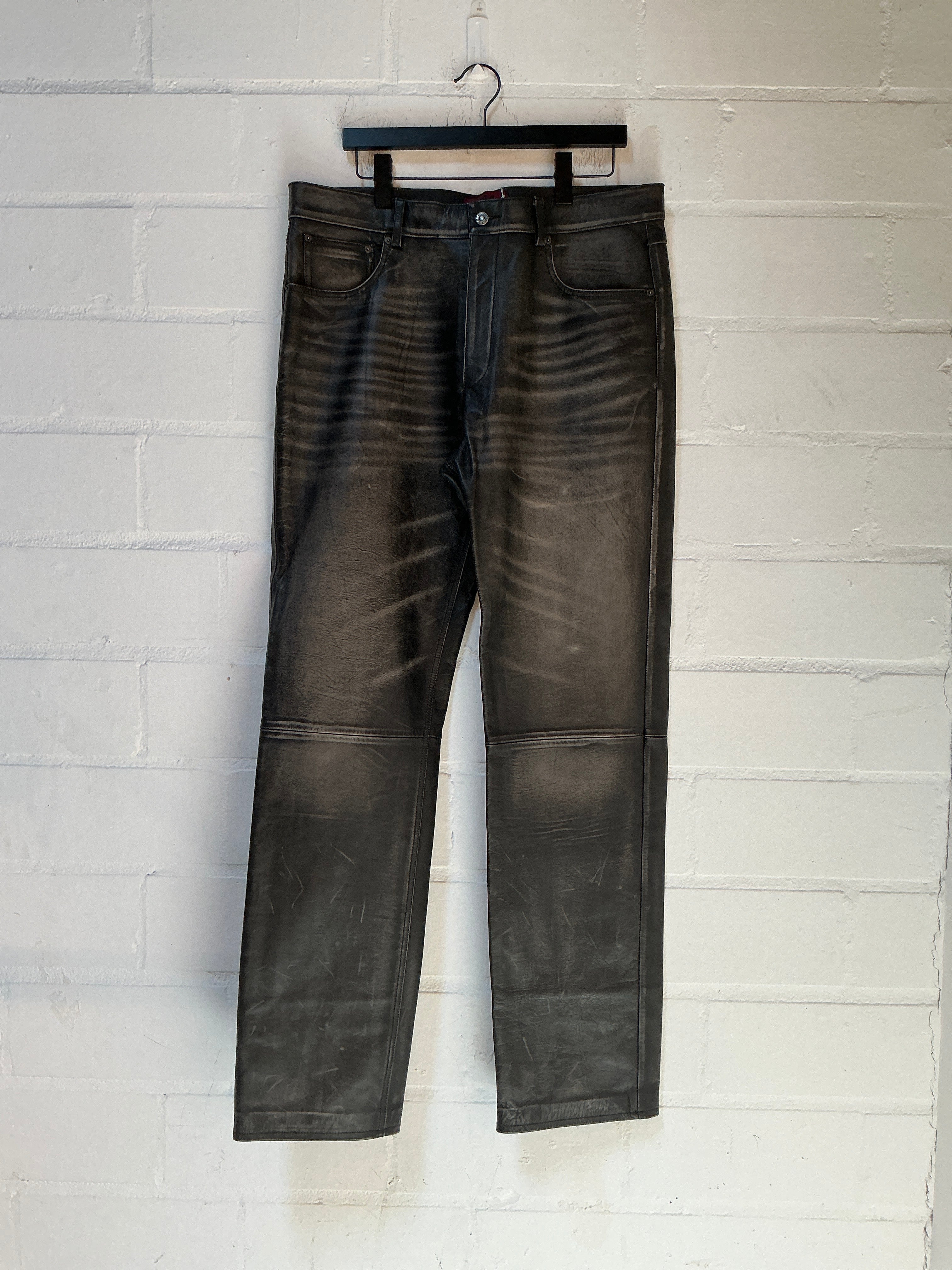 424 Leather Rub Off Jeans
