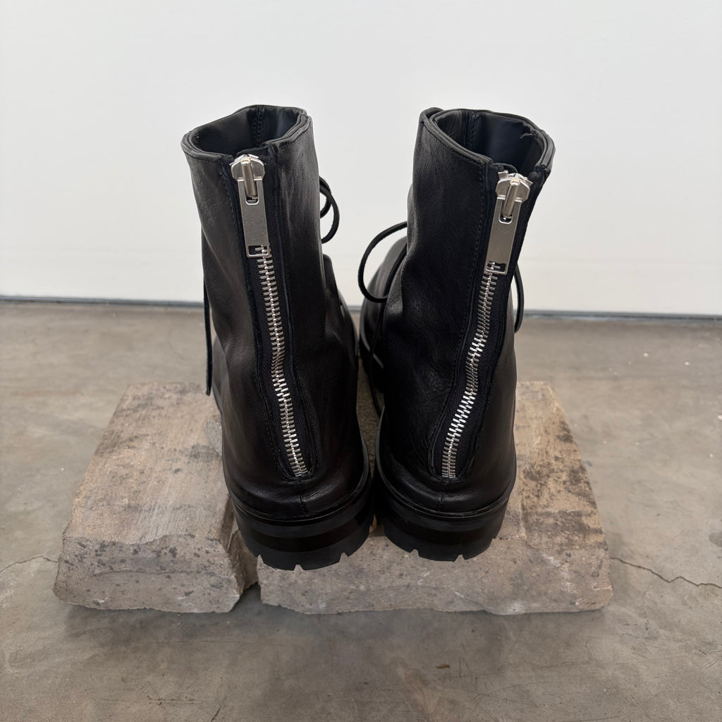 424 Black Laced Up Marathon Boots