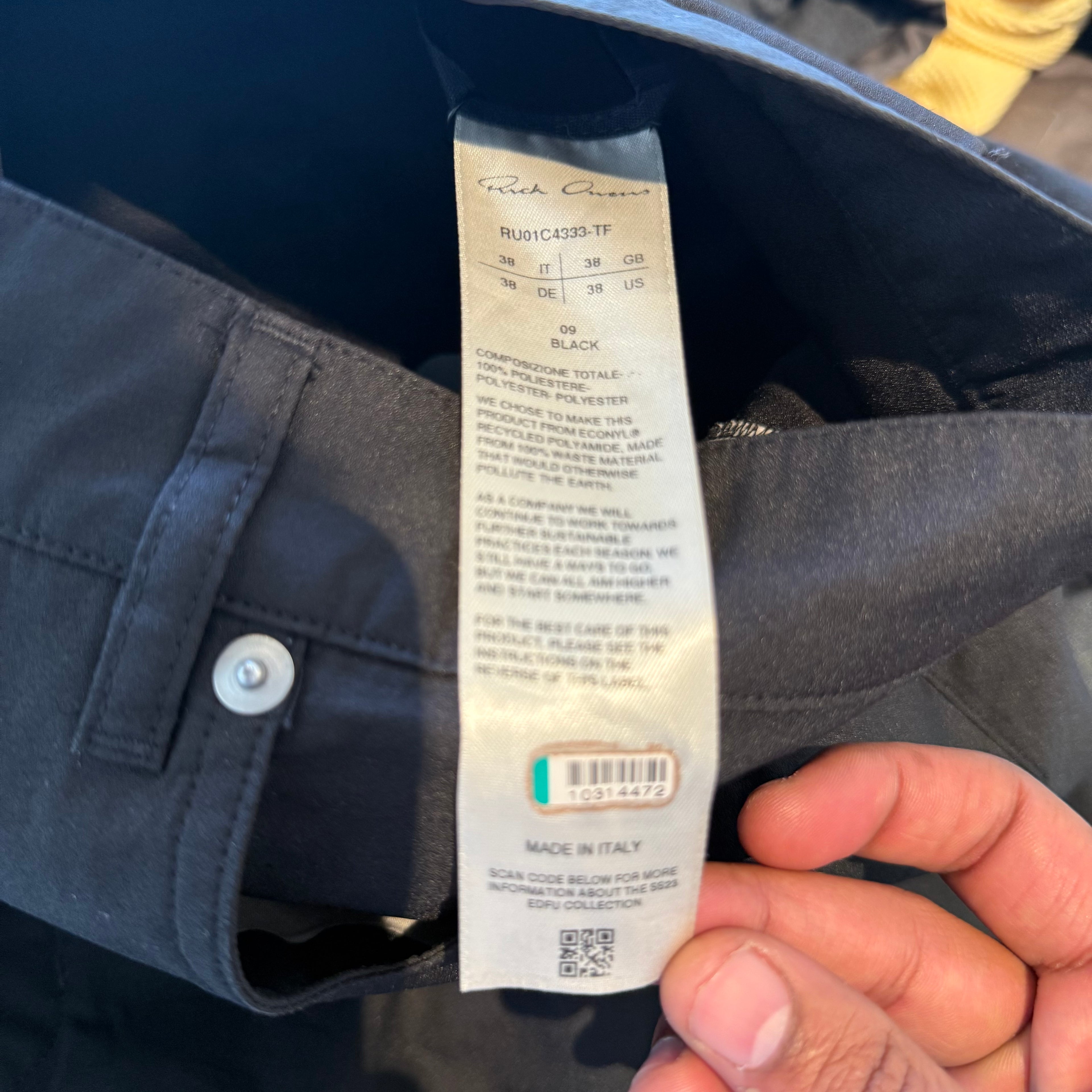 Rick Owens Black Nylon Pants