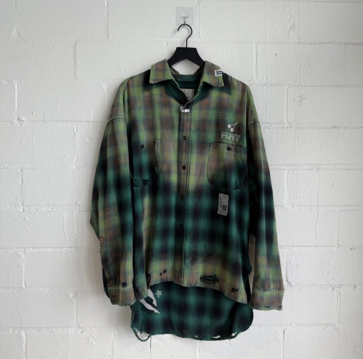 MMY Green Cropped Flannel Top