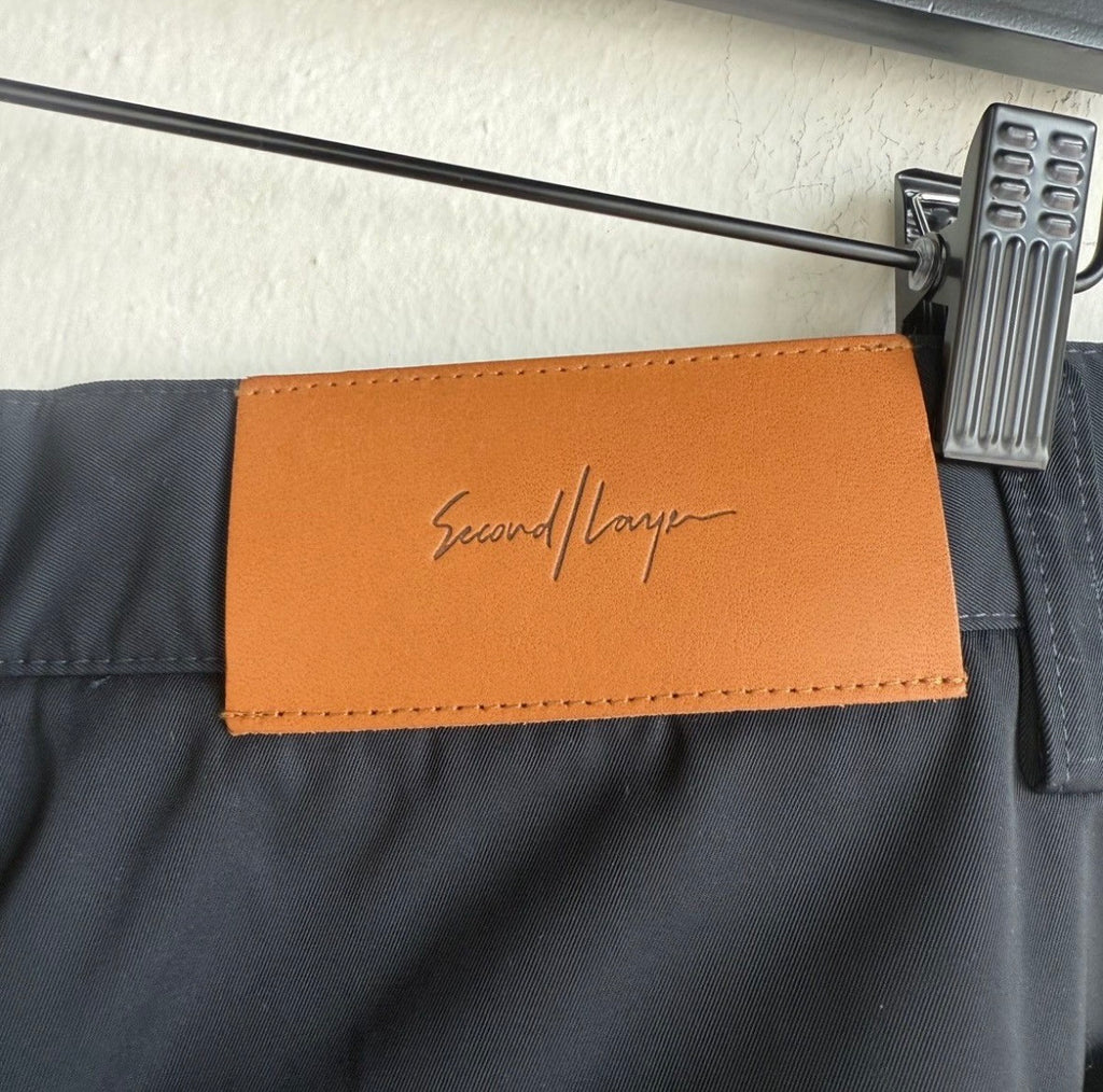 Second Layer Black Nylon Stitch Pants