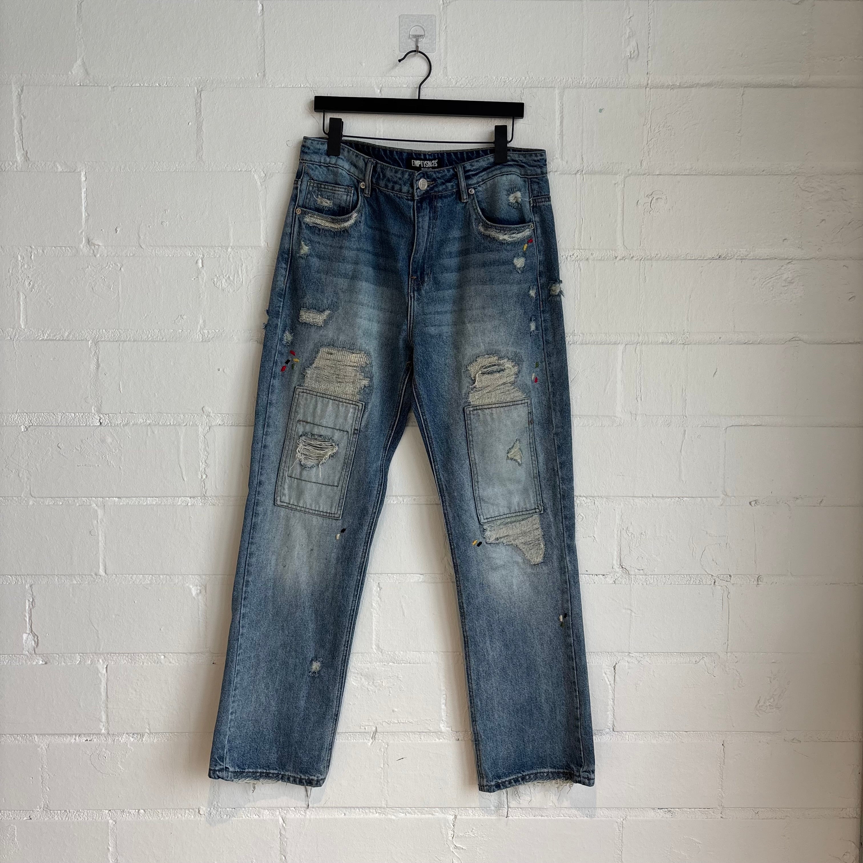 Empty Spaces Patched Denim