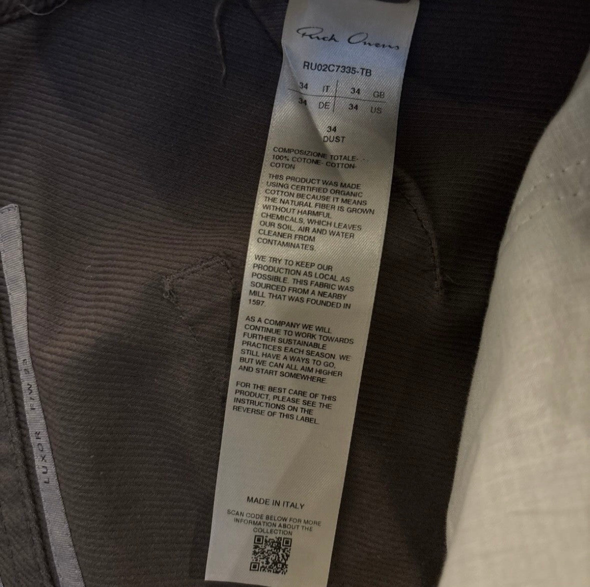 Rick Owens Brown Corduory Flare Pants