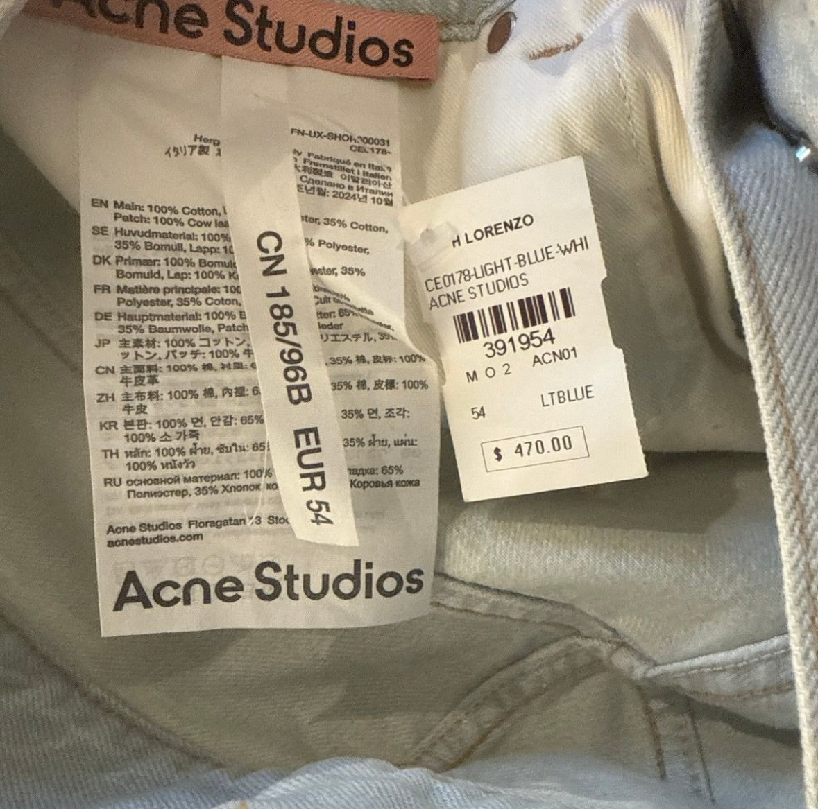 Acne Studios Light Blue Shorts