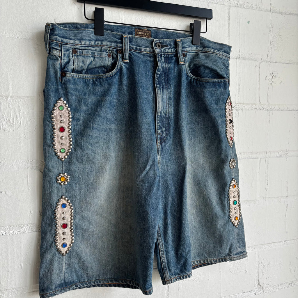 Kapital Rhinestone Jean Shorts