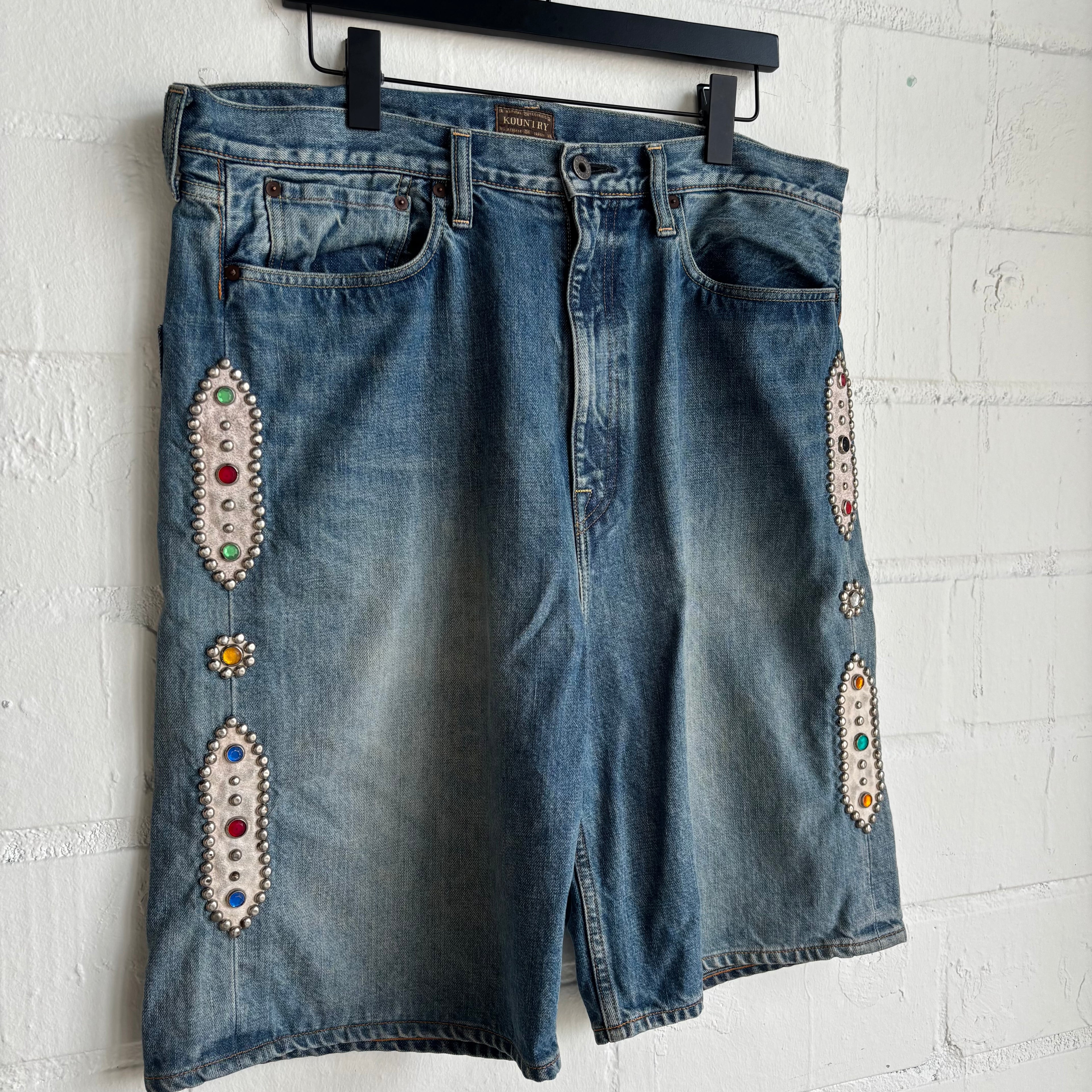 Kapital Rhinestone Jean Shorts