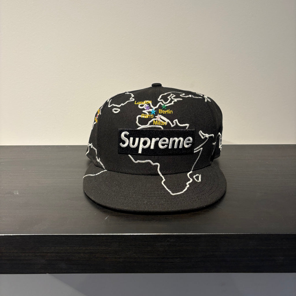 Supreme Black Map Hat
