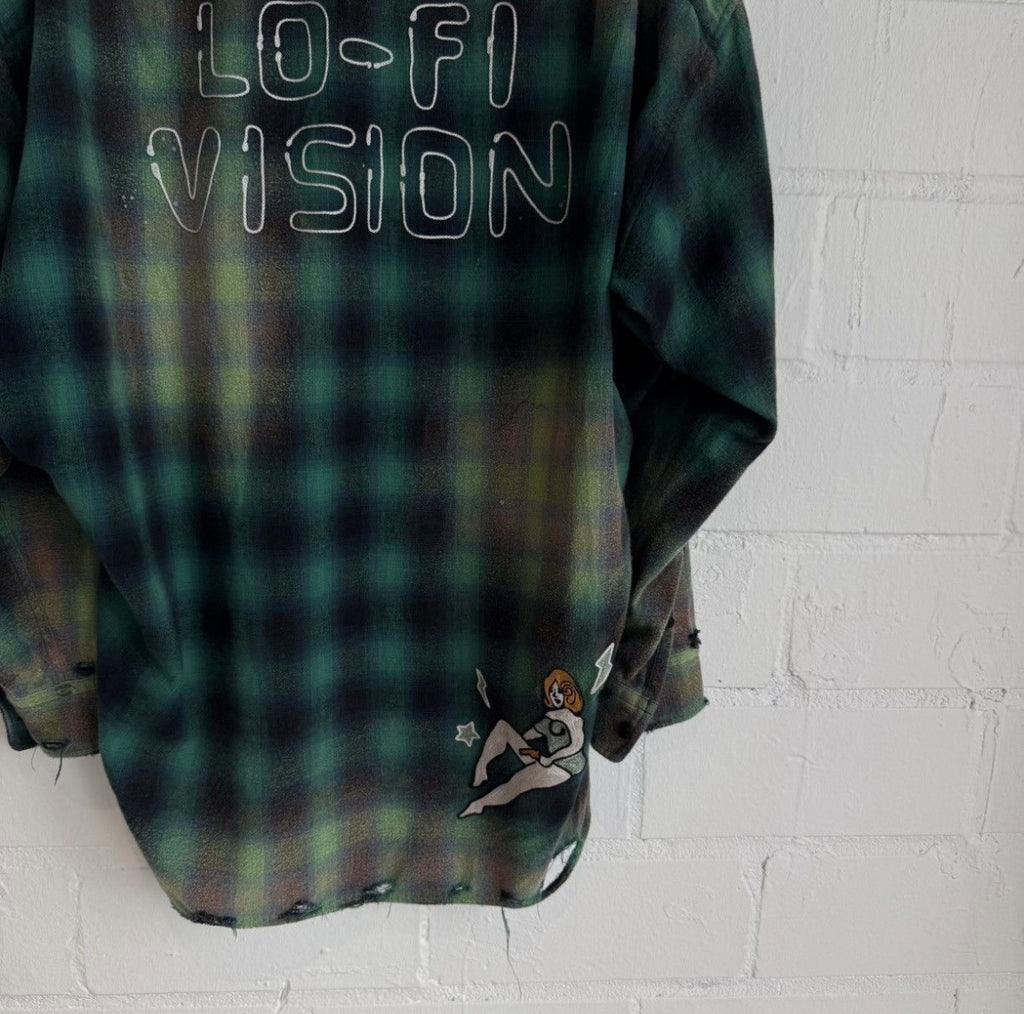MMY Green Cropped Flannel Top