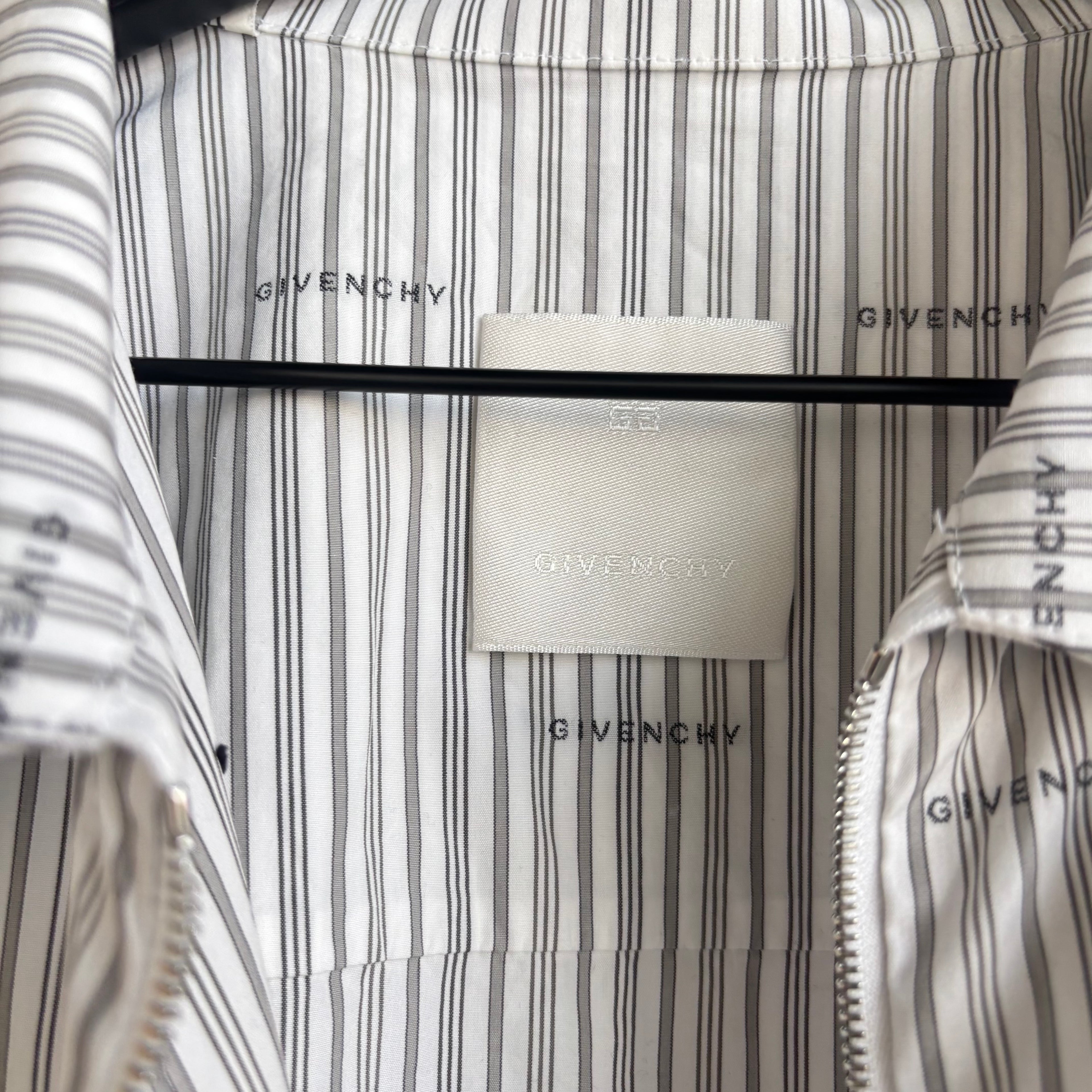 Givenchy Monogram White Zip Up Shirt