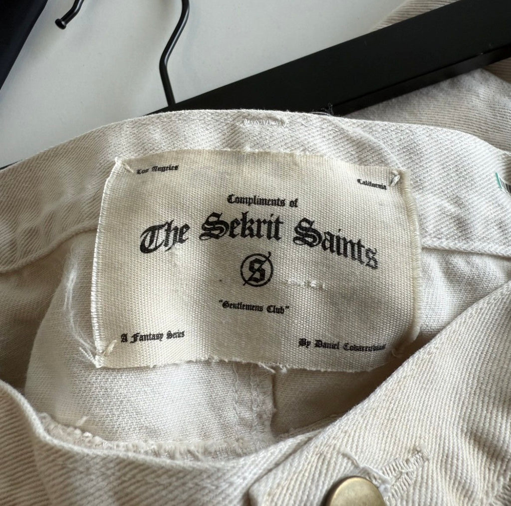 Sekrit Saints Cross Double Knee Denim