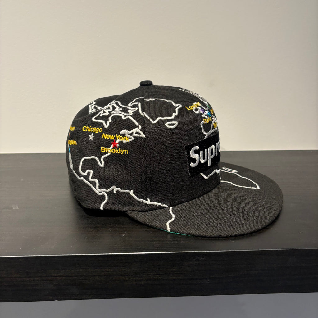 Supreme Black Map Hat