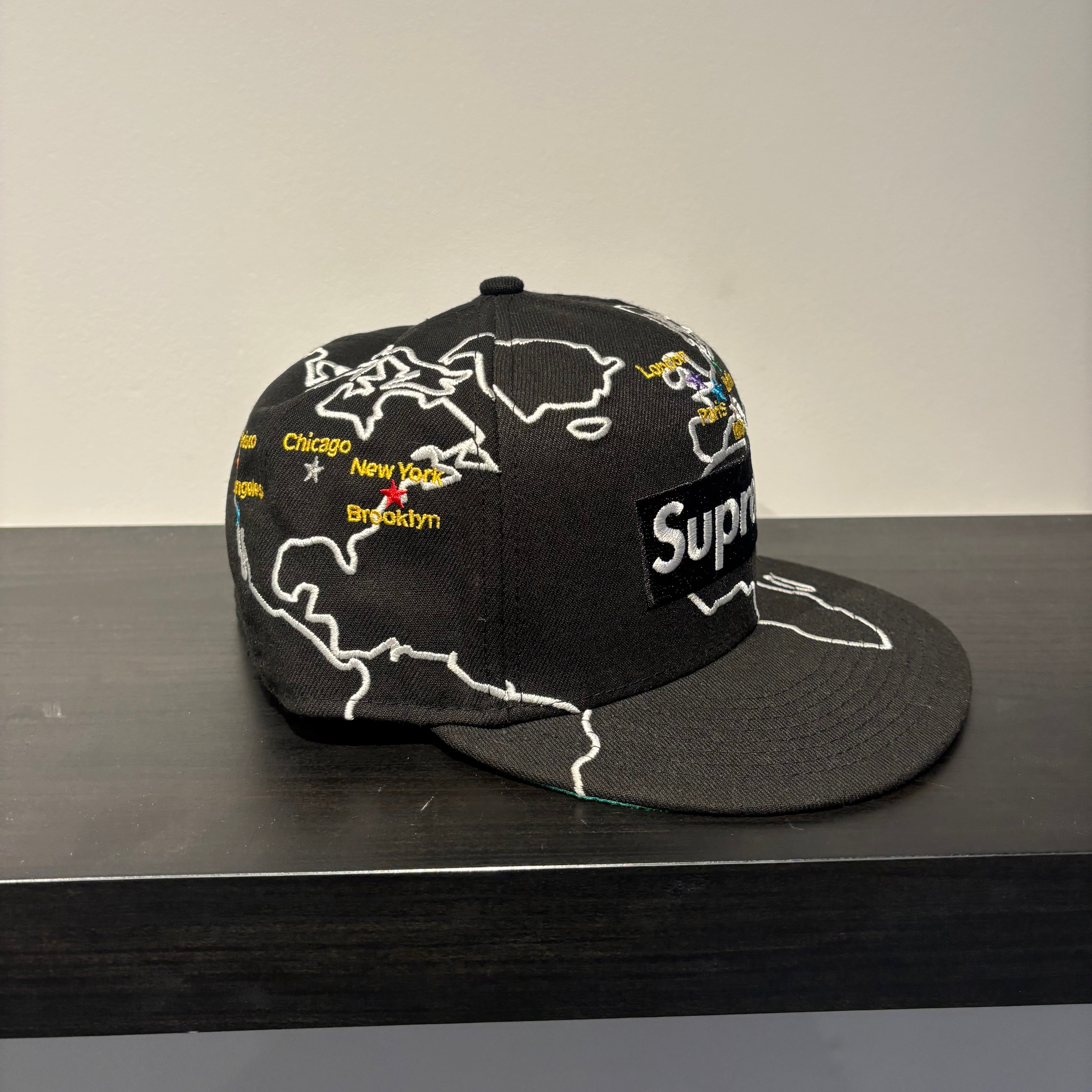 Supreme Black Map Hat