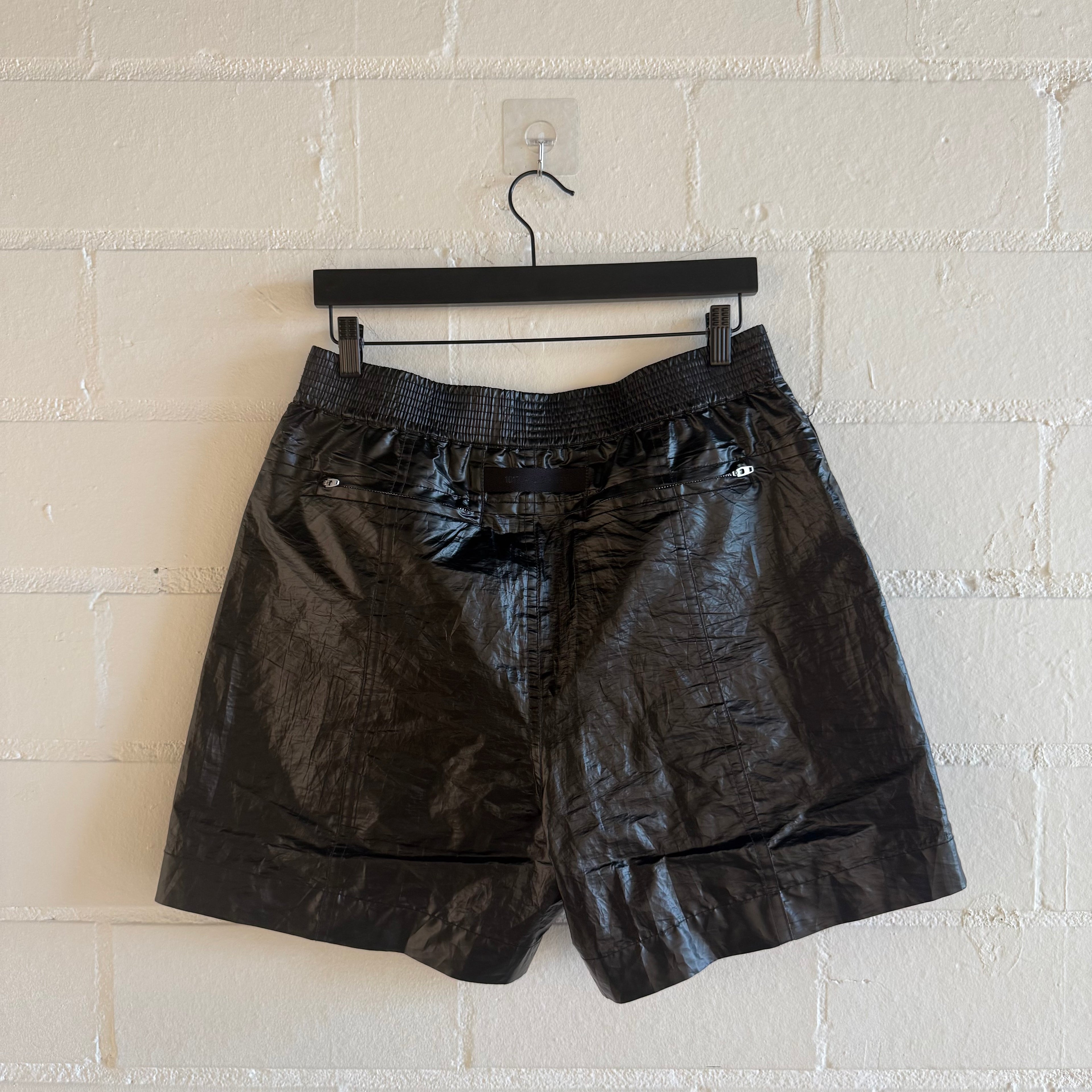1017 Alyx Black Waxed Shorts