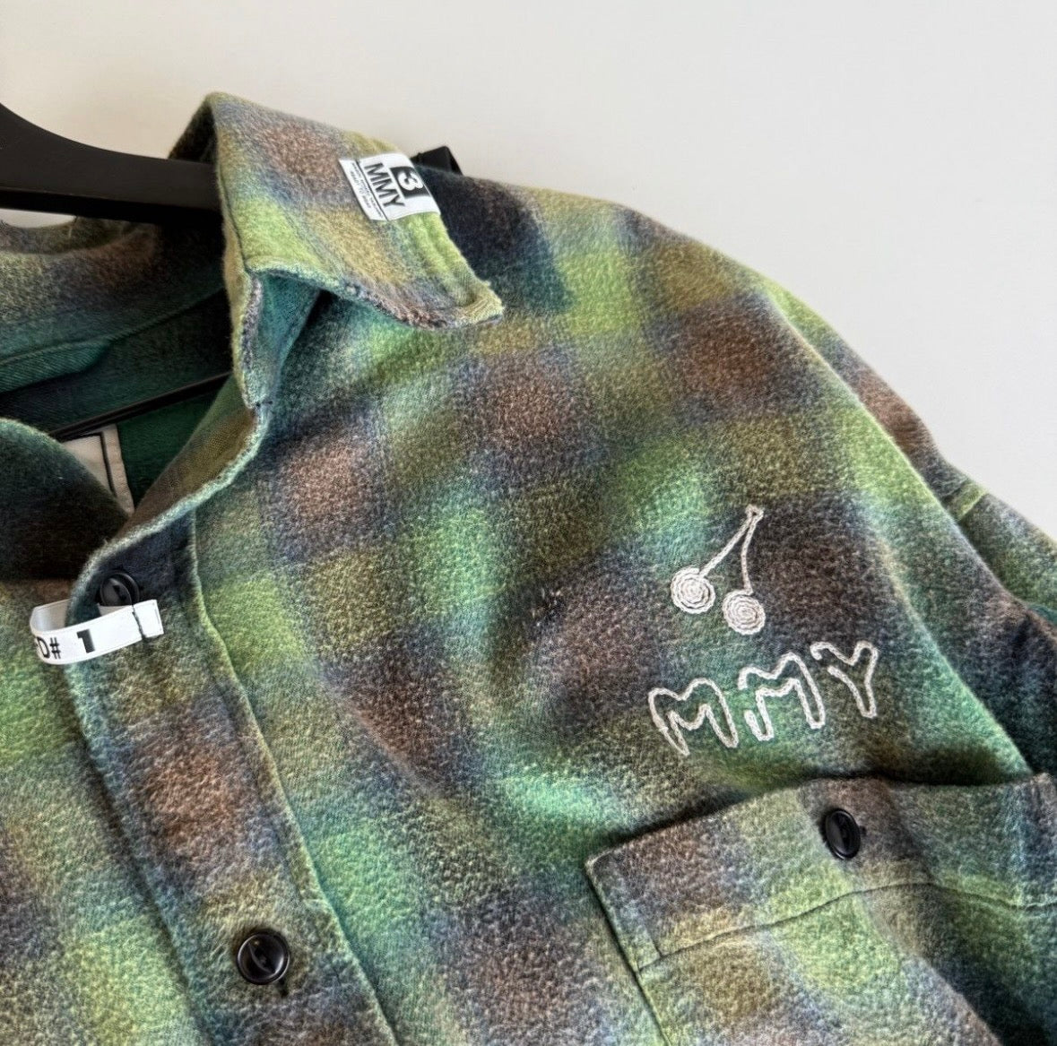 MMY Green Cropped Flannel Top