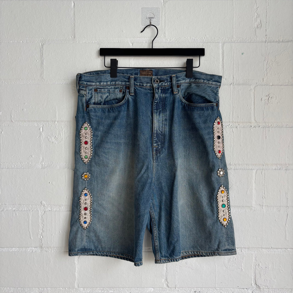 Kapital Rhinestone Jean Shorts