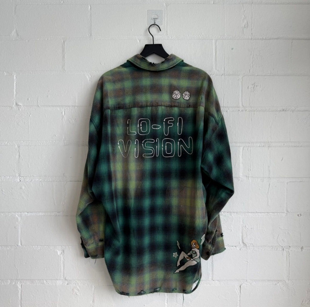 MMY Green Cropped Flannel Top