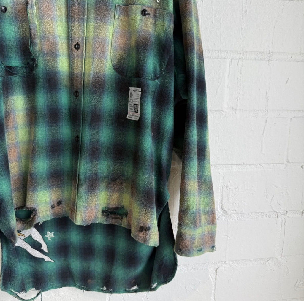 MMY Green Cropped Flannel Top