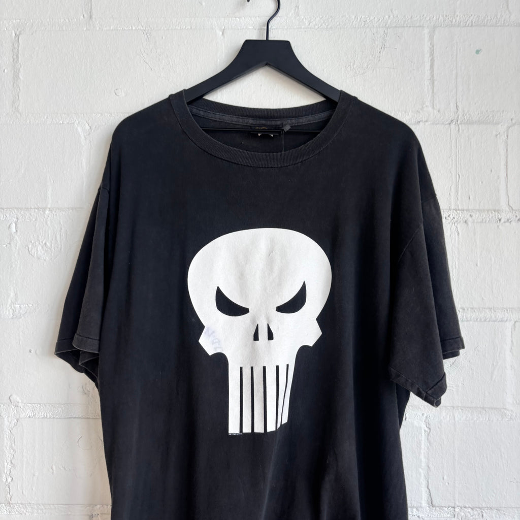Vintage Black and White Skull Tee