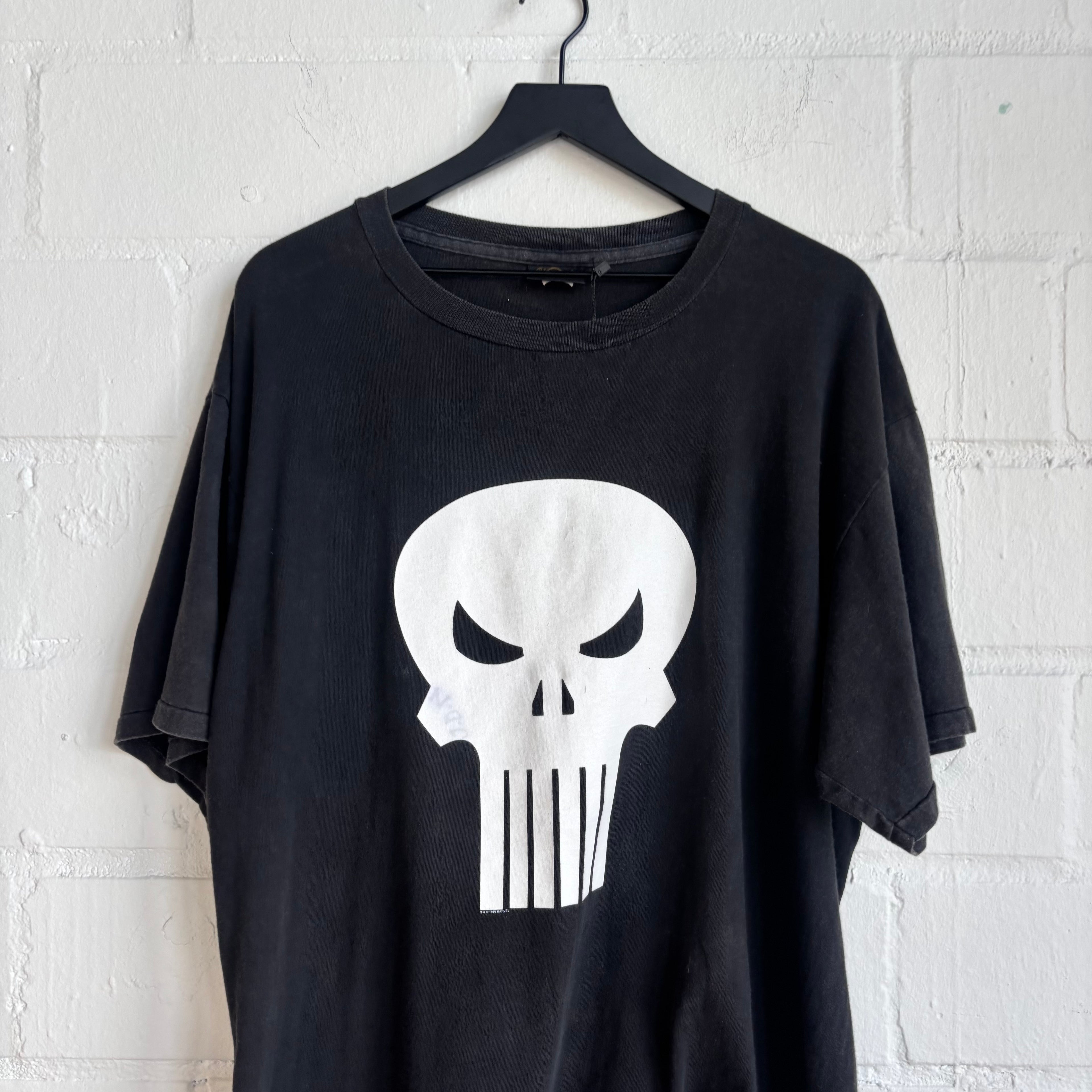Vintage Black and White Skull Tee