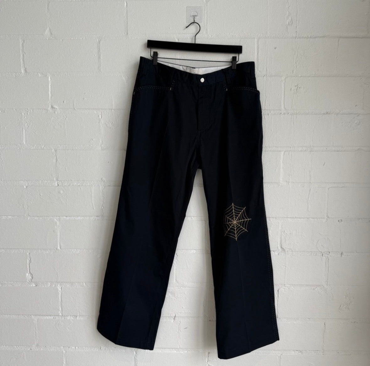 Second Layer Black Nylon Stitch Pants