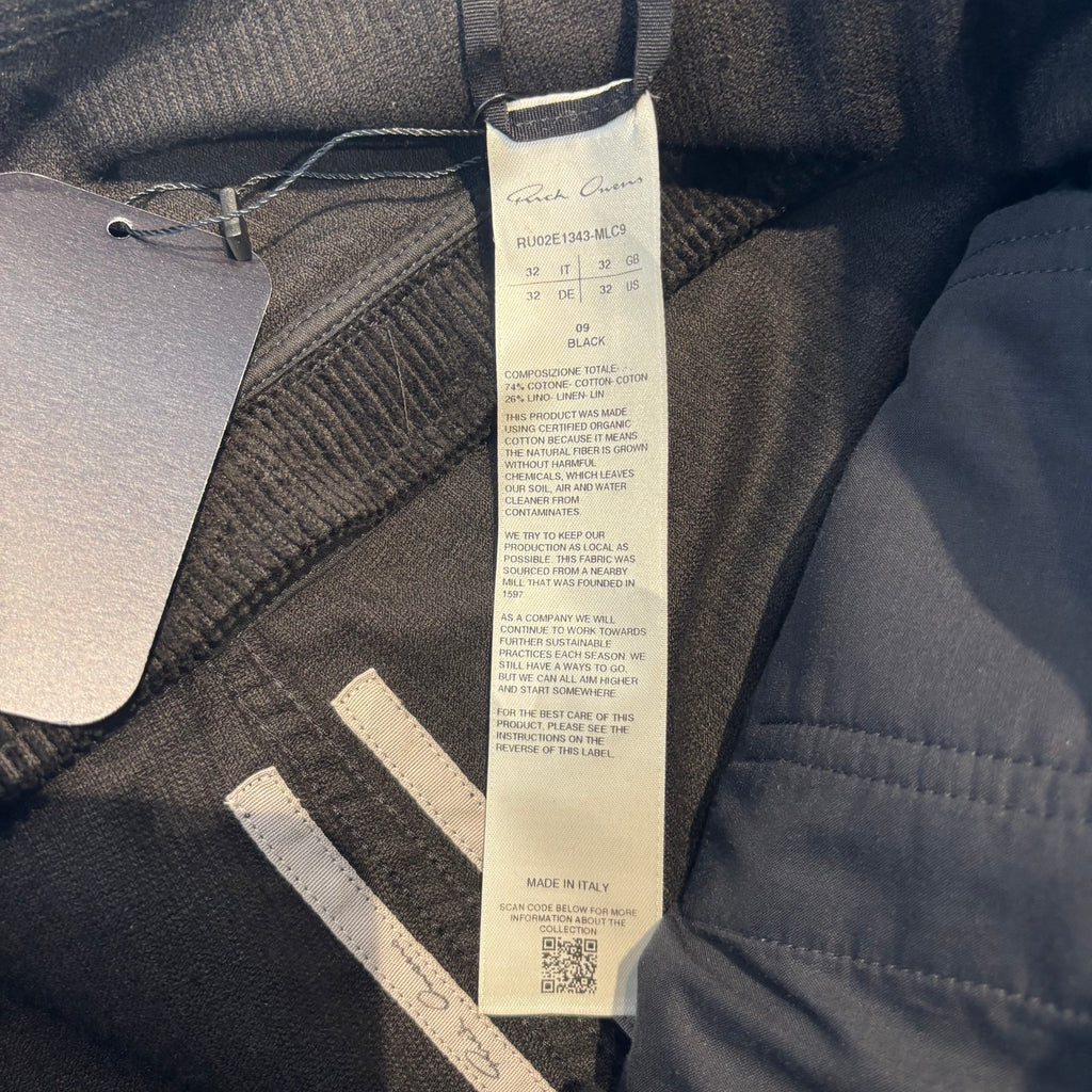 Rick Owens Corduroy Black Pants