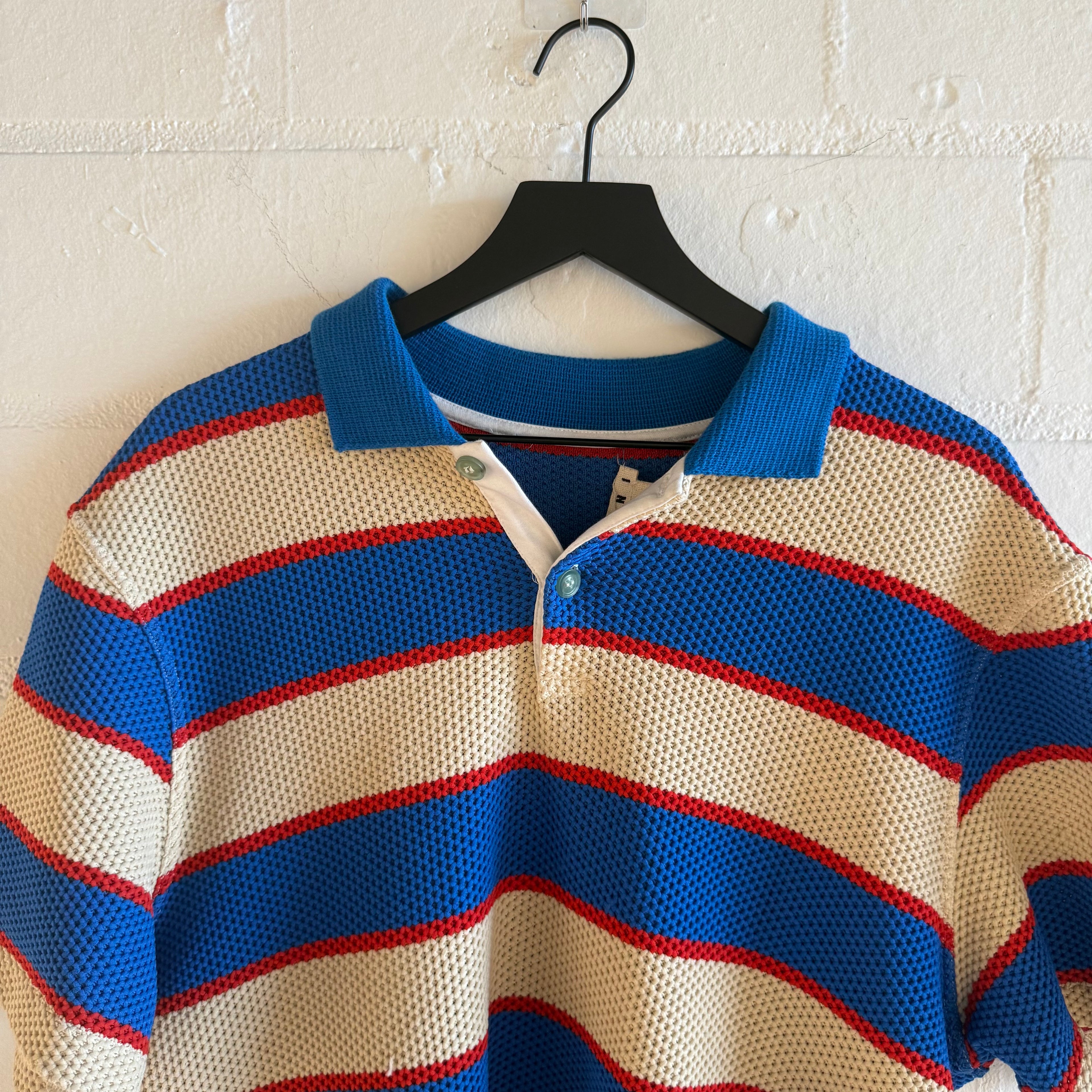 Marni Blue/Red/Off-White Collar Shirt
