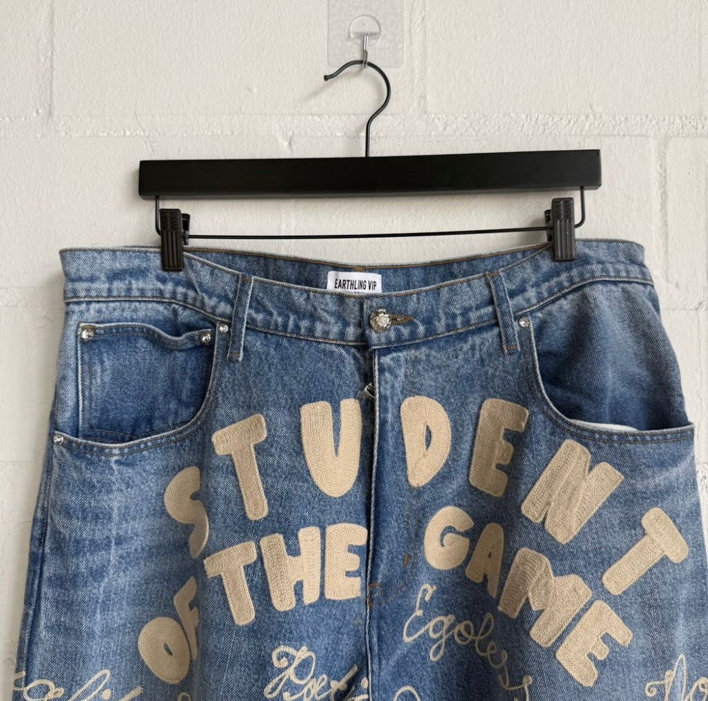 Earthling VIP Student Calligraphy Jeans