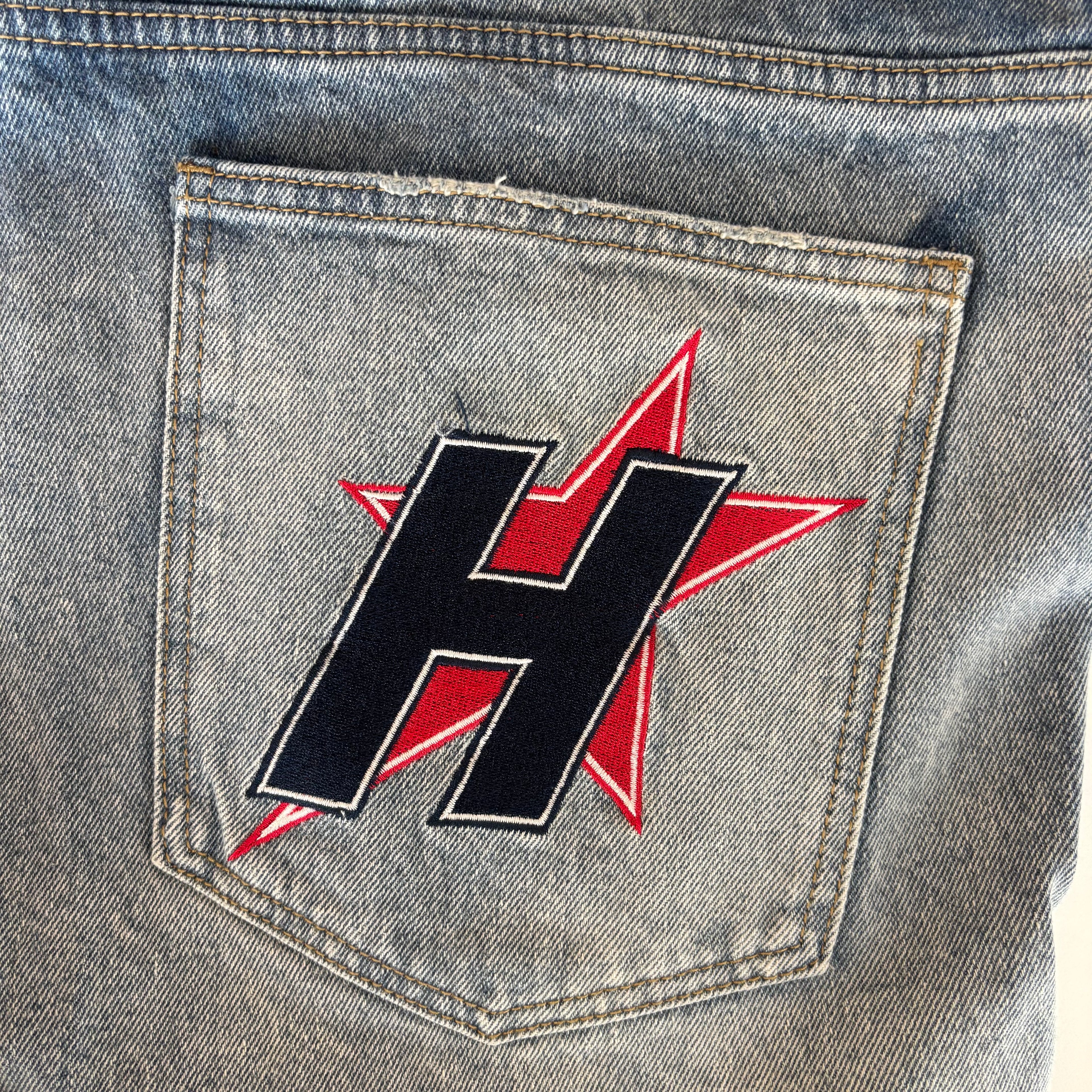 HMDD Side Crystal Jean Shorts
