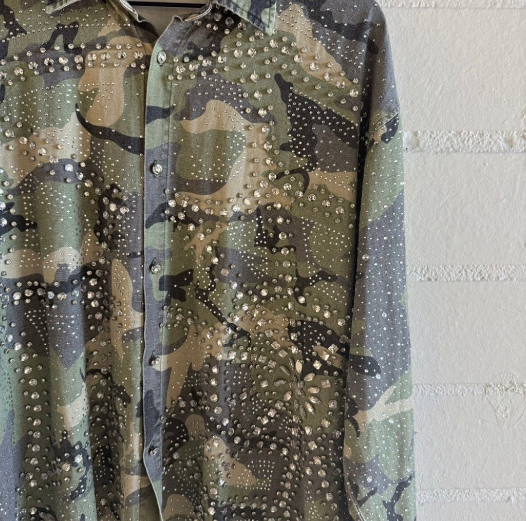 Vale Camo Rhinestone Long Sleeve