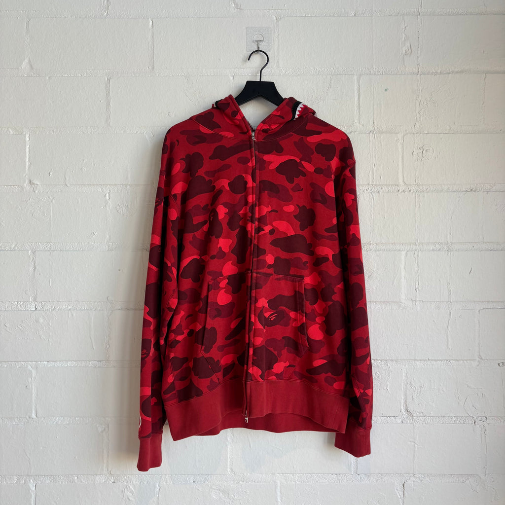 Bape Shark Red Camo Zip Up