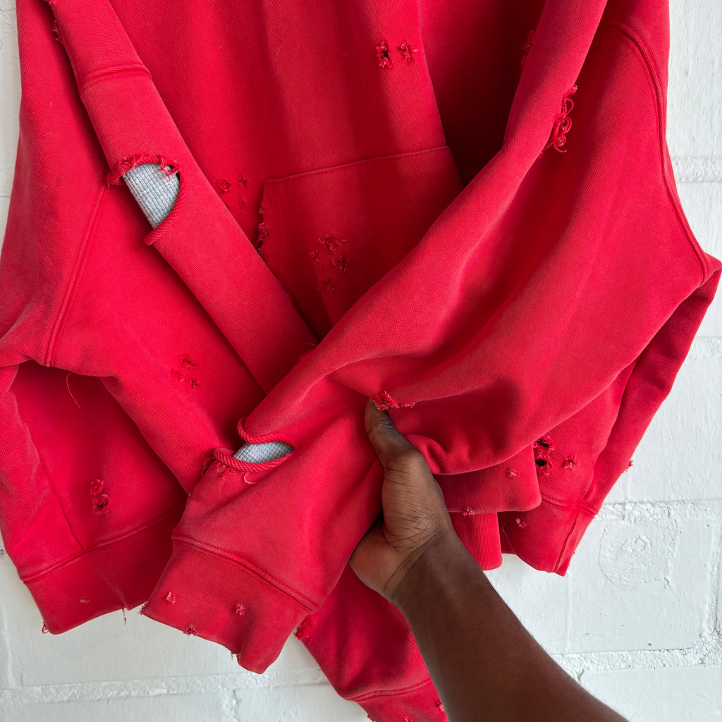GV Gallery Red Thrashed Hoodie